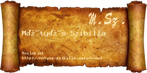 Mátyás Szibilla névjegykártya